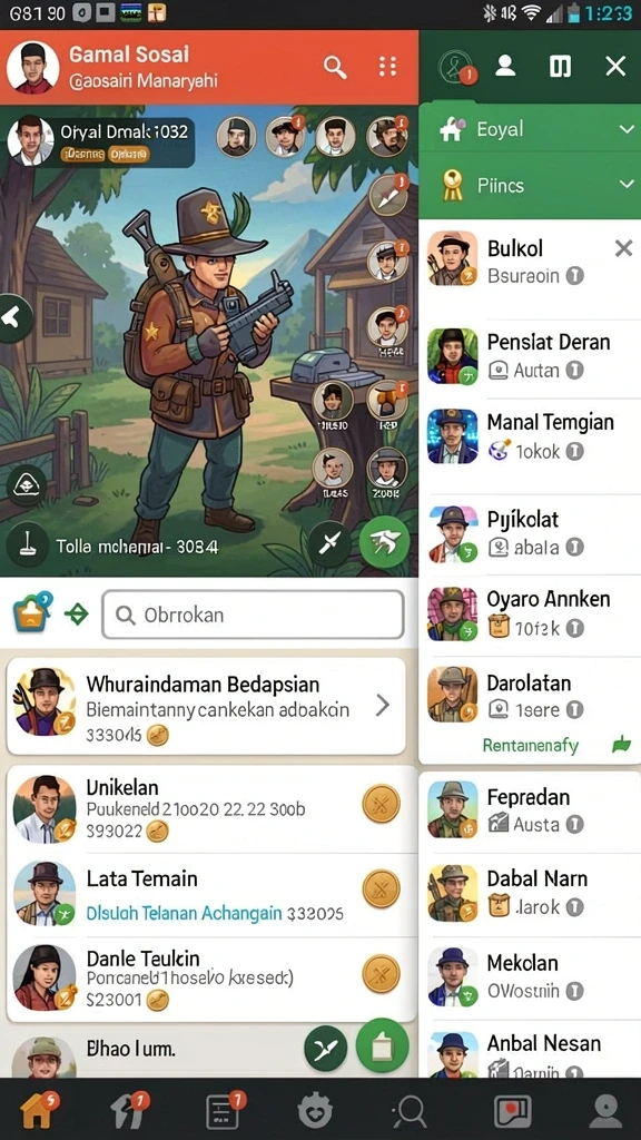 rajacorc - Menampilkan karakter utama dalam aksi strategis.